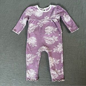 Burt's Bees Baby Vintage Rose Ruffle Organic Cotton Romper Jumpsuit 18M